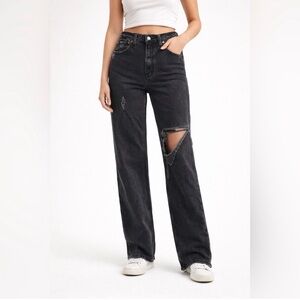 Abercrombie & Fitch The 90s Relaxed Jean High Rise Black Jeans - Size 26